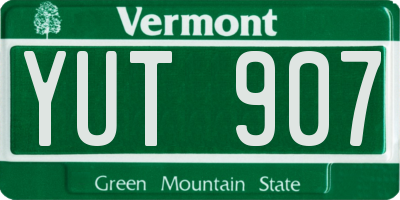 VT license plate YUT907