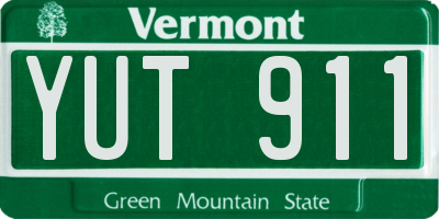 VT license plate YUT911