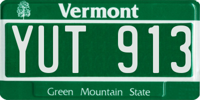 VT license plate YUT913