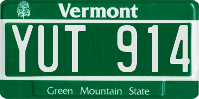 VT license plate YUT914