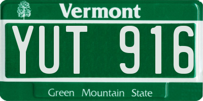 VT license plate YUT916