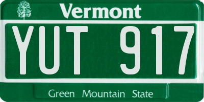 VT license plate YUT917