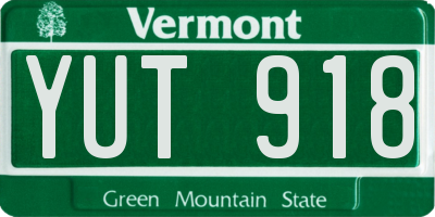 VT license plate YUT918