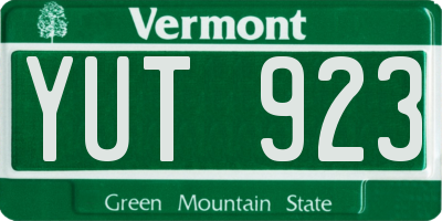 VT license plate YUT923