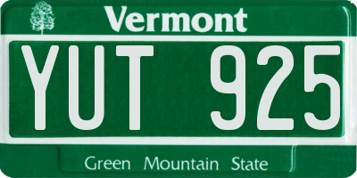 VT license plate YUT925