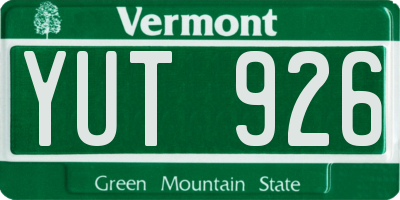 VT license plate YUT926