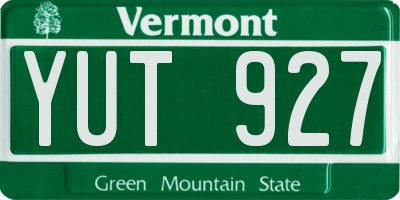 VT license plate YUT927