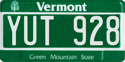 VT license plate YUT928