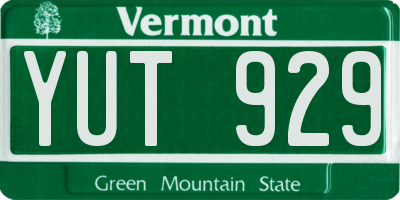 VT license plate YUT929