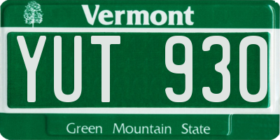 VT license plate YUT930