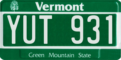 VT license plate YUT931