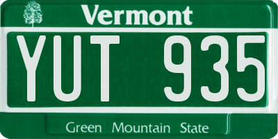VT license plate YUT935