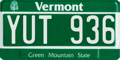 VT license plate YUT936