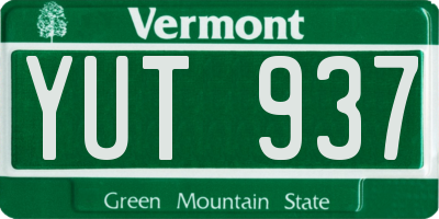 VT license plate YUT937