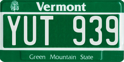 VT license plate YUT939
