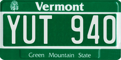 VT license plate YUT940