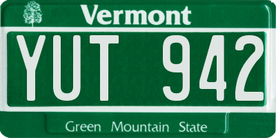 VT license plate YUT942