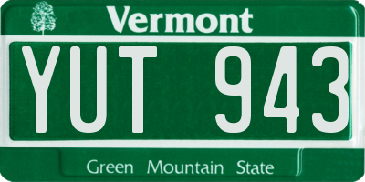 VT license plate YUT943