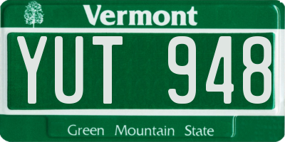 VT license plate YUT948