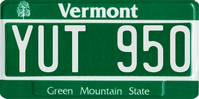 VT license plate YUT950