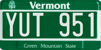 VT license plate YUT951