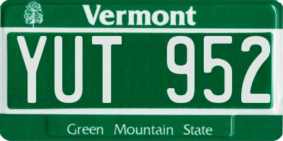 VT license plate YUT952