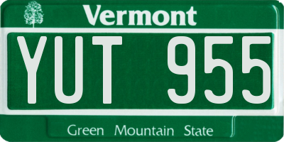 VT license plate YUT955
