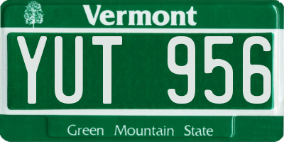 VT license plate YUT956