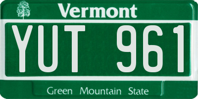 VT license plate YUT961