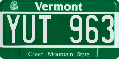 VT license plate YUT963