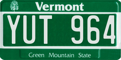 VT license plate YUT964