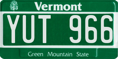 VT license plate YUT966