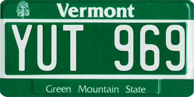 VT license plate YUT969