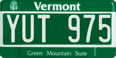 VT license plate YUT975