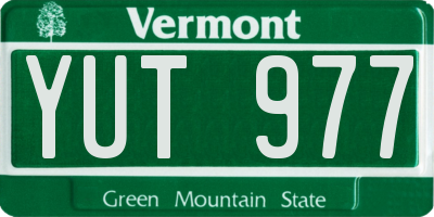 VT license plate YUT977