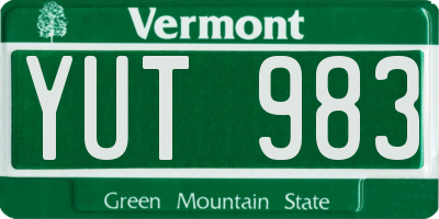 VT license plate YUT983