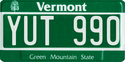 VT license plate YUT990