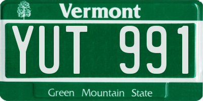 VT license plate YUT991