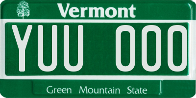 VT license plate YUU000
