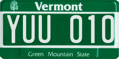 VT license plate YUU010