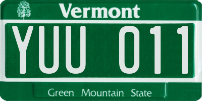 VT license plate YUU011