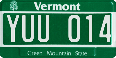 VT license plate YUU014