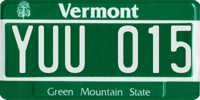 VT license plate YUU015