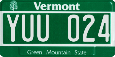 VT license plate YUU024