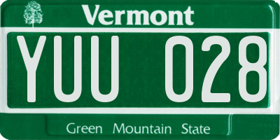 VT license plate YUU028