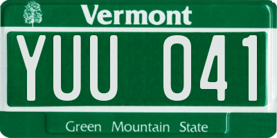 VT license plate YUU041