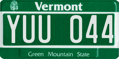 VT license plate YUU044