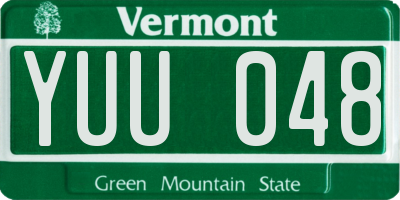VT license plate YUU048