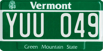 VT license plate YUU049