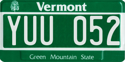 VT license plate YUU052